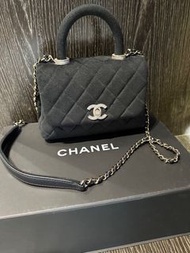 chanel velvet mini coco handle with crystals
