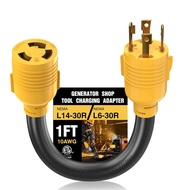 240V 30A ETL Tersenarai Penyesuai L14-30P ke L6-30R, Penyesuai Penjana Sandaran Twist-Lock ke Pengim