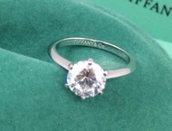 Tiffany 925純銀經典六爪戒指