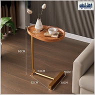 SG STOCK .Simple modern living room home rock plate iron art small coffee table. Creative bedroom sofa small round table
