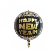laglacebeauty - 22吋黑金 Happy New Year 4D氣球