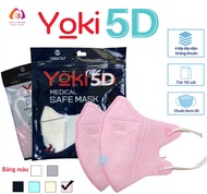 Khẩu trang 5D Yoki 4 lớp kháng khuẩn ngăn bụi mịn PM2.5 chuẩn form siêu thoải mái - Chính hãng công