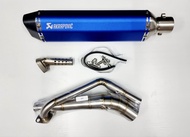 คอท่อ MSX / MSX-SF / Demon 125 พร้อมปลายท่อ  Akapovic ตัวผอม ยาว 18 นิ้ว งานดีมาก ฟรีจุกลดเสียง