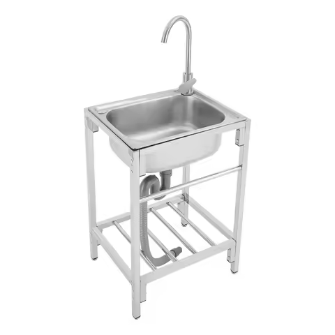 Commercial Kitchen Sink – 16.91x12.97x7.5in, 202 Stainless Steel, 220.46lbs Load-Bearing, Layered Fi