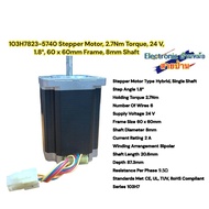103H7823-5740 Stepper Motor 2.7Nm Torque 24 V 1.8° 60 x 60mm Frame 8mm Shaft