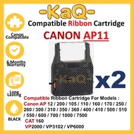 2 Units Compatible AP11 Black Typewriter Ribbon Cartridge for AP200 AP200E AP110 AP300 AP500 AP1000 