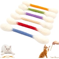 Giant QTip Cat Toy | 6-Piece Cotton Swabs Cat Toy, Containing Catnip | Kitten is Bite Molar Toy. | I