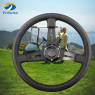 Perfeclan Steering Wheel Golf Cart PU 3 Spoke Golf Cart Accessories for for with Adapter universal D