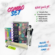 Combo Set GP08- Writing & Study Essentials (Pens + Book + Knife)