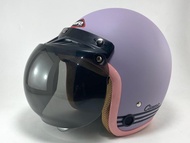 Helm Bogo Retro Wanita Dewasa Classic Warna Pastel Ungu Doff