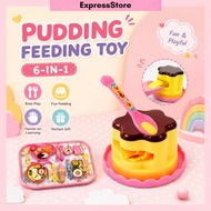 Kids 6 in 1 Pudding Jelly Toy Set Pretend Play Food Kitchen Toy Birthday Gift Mainan Puding Sendok