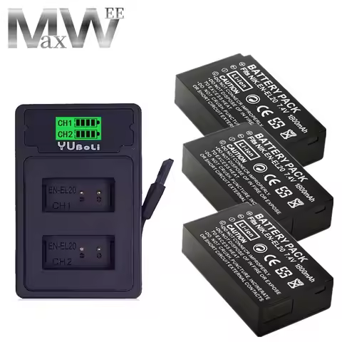 1800mAh EN-EL20a EN-EL20 Battery/Charger For Nikon Coolpix P1000 P950 1 J1 J2 J3 DL24-500 Blackmagic