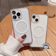 New Magnetic Charge Clear Phone Case For Vivo Y19s 4G Y300 Y37 V40 Pro Lite V40E Y200 X200 Pro Mini 