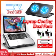 Q100 Laptop Cooler Dual Fans Laptop Cooling Pad 4-Speed Adjustable laptop Stand Dual USB LED Backlit Notebook Cooler For 10-17 Inch