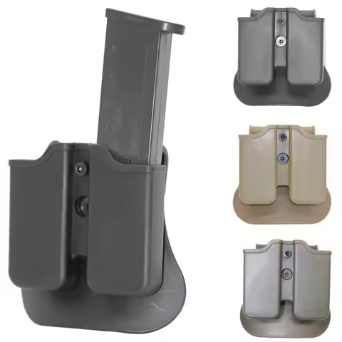Double Pistol Mag Magazine Pouch Case GL 1911 Makarov Beretta 92Fs Tactical Belt Mag Holder 9mm .45 