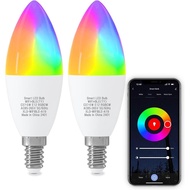 ORALUCE Smart Light Bulb Compatible with Alexa & Google Home, C37 E12 LED Light Bulb 40W Equivalent,