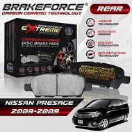 BrakeForce Extreme Carbon Ceramic Rear Brake Pads For Nissan Presage 2003 Up To 2009 Model