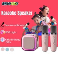 Mini Bluetooth Speaker Portable Speaker Microphone Audio Dual Microphone RGB Wireless Bluetooth Speaker Karaoke Set Gift Outdoor family