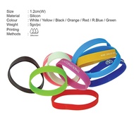 Wristband 12mm Silicone | Flexible & Waterproof | Gelang Tangan Event/Team/Party