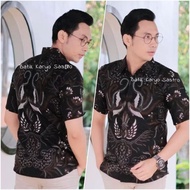 XXXL Hem batik jumbo Hem batik kantor Hem batik kondangan Hem kombinasi lengan pendek Hem batik komb