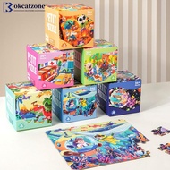 OKCATZONE 36 Pieces Kids Mini Paper Cartoon Puzzle Early Learning Educational Toy Kindergarten Prize