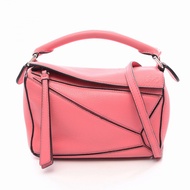 【二手】 LOEWE Puzzle Bag Mini 兩用粉紅色皮革手提包，女士，二手 B