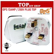 OPS  3 Pin Plug Sirim High Quality 13A 3 Pin Plug Top - Fuse Plug Top Plug