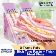Aecoway | Rainbow Taro Strawberry Avocado Sandwich Edgeless Toast Soft Bread Student Meal Replacemen