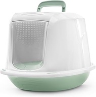 Record Arena+ Closed Cat Litter Tray with Handle and Filter, Green, 57 x 39.5 x 38 cm, Plastic Toile