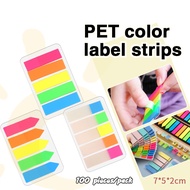 100 Sheets Transparent Fluorescence Color Loose-Leaf Label Indicator Post-It Notes Index Stickers