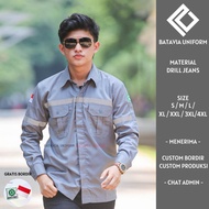 KEMEJA CODE Q36W K3 Safety Wearpack Shirt Long Sleeve Werpack Field Mining Project Work Uniform Long