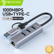BAVIN O53 Laptop Network Adapter USB 3.0 / USB 2.0 to Ethernet RJ45 Lan Gigabit Adapter 10/100/1000