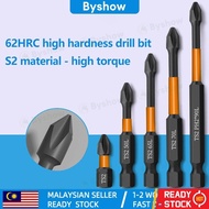 【Byshow】Magnetic Batch Screwdriver Bit Set Anti Slip Electrician Home Screw Driver Industrial Grade 