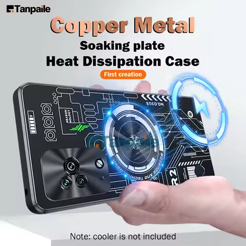 Magnetic Cooling Phone Case For Xiaomi Black Shark 5 Pro Shockproof Copper Heat Dissipation Metal Ba
