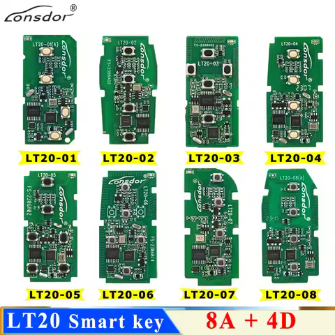 Lonsdor LT20-01 LT20-04 LT20-03 LT20-08 Universal LT20 Smart Key PCB 8A+4D For Toyota & Lexus Suppor