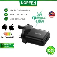 UGREEN QC 3.0 USB Quick Charge Charger 18W Qualcomm Certified USB Wall Charger Plug UK Plug Charger 