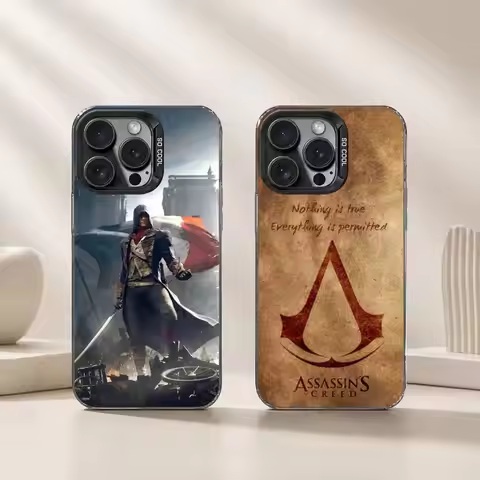 Game Assassins Creed Unity Phone Case For iPhone 17,16,15,14,13,12,11 Plus,Pro Max,XS,Colorful Silve