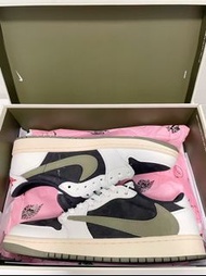 🌈全新正貨 Air Jordan 1 low x travis scott MO 5.0低幫波鞋 男女同款 黑綠色
