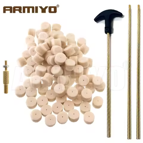 Armiyo .22/.30/.38Cal 12GA Wool Felt Pad Hose Hard Pipe Bore Cleaning Tool Male 8-32 to M2.5 Screw 5