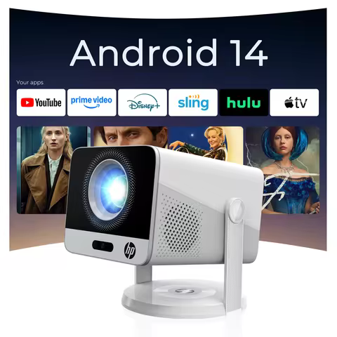 HP Projecto Allwinner H726 1080P FHD Android 14 Dual Wifi6 BT5.4 1920*1080P Home Cinema Beamer Outdo
