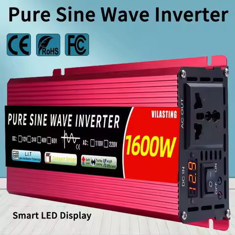 Pure Sine Wave Inverter 12v/24v 110v/220v 50hz/60hz Inverter DC To AC 1000W 1600W Car Inverter Power