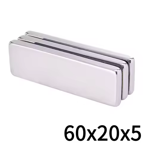 1/2Pcs 60x20x5 Magnet 60mm X 20mm X 5mm Block Super Powerful Strong Permanent Magnetic for Fridge, D