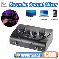 Audio Mixer Amplifier Portable Dual Mic Inputs For Amplifier & Microphone Karaoke Echo Mixer