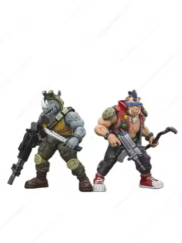 JOYTOY figura acción tortugas Beebop Rocksteady Anime modelo juguete
