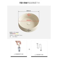 Bathroom Sink Table Wash Basin  Washbasin  Corner Basin  Washbasin  Countertop Basin Toilet Sink Basin Wash Basin Ceramic Household Cream Style Nordic Small Apartment round Wash Basin 洗脸盆