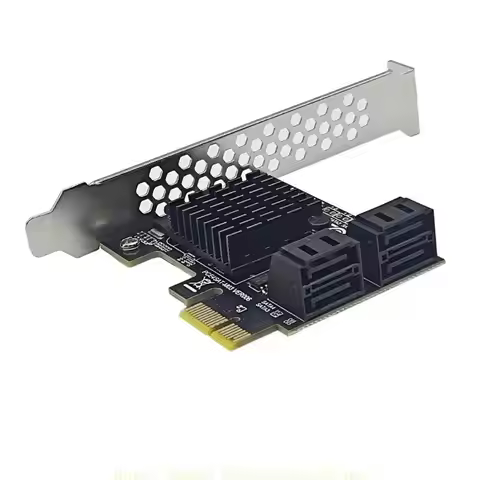 02DA PCIE 1X SATA3.0 Card 4 Port with Low Profile Bracket PCIE to SATA3.0 6Gbps Controller PCIE to S
