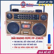 Đài Radio Bluetooth Fepe 2382S Fm-Am-Sw - Pin Sạc Đài Radio Cho Người Già Có Sạc Năng Lượng Mặt Trời