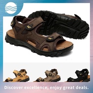 Ready Stock！Size 38-47  Cowhide Leather Beach Sandal Outdoor Sandals Cow Leather Hiking Sandal Slipp