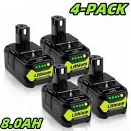 1/2/4PACK P108 Replacement Battery 8.0Ah High Capacity 8000mAh For 18 Volt ONE Plus | Replace Ryobi 