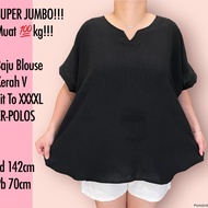 FITS 80-100KGJUMBO BLOUSE | BIGSIZE T-SHIRT TOP FIT TO XXXXL CR PLAIN/ REAL PICT Plus Size Blouse